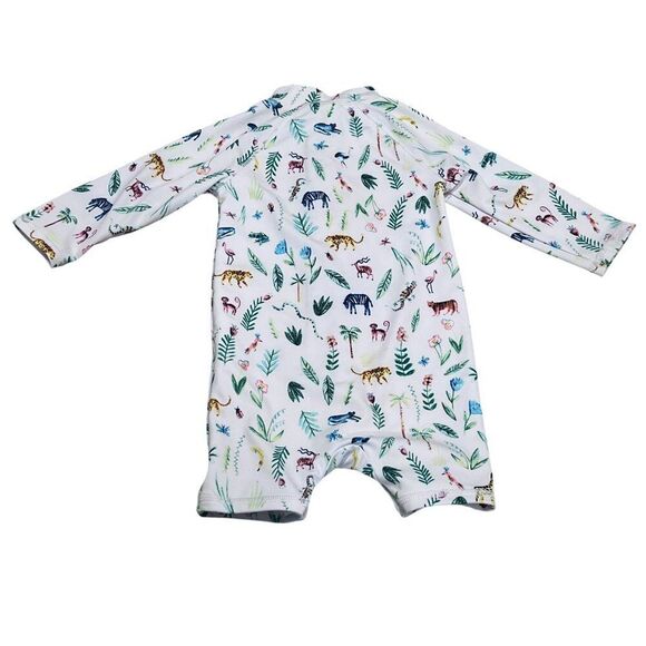 Janie and Jack Long Sleeve Safari Print One Piece Rashguard Swimsuit Size 6-12M - Picture 6 of 6